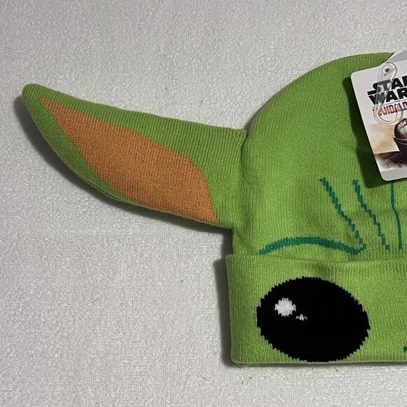 Star Wars The Child 'Baby Yoda' Grogu Flip-Down Beanie Hat Kids OSFM Winter Mask - Picture 2 of 10